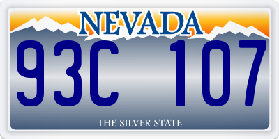 NV license plate 93C107