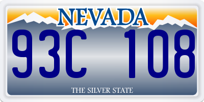 NV license plate 93C108