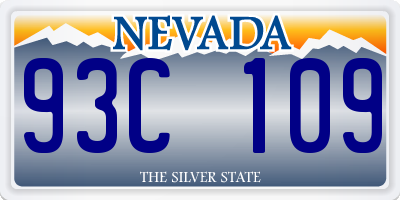 NV license plate 93C109