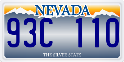 NV license plate 93C110