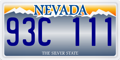 NV license plate 93C111