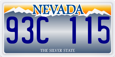 NV license plate 93C115