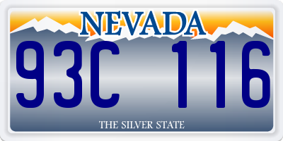 NV license plate 93C116