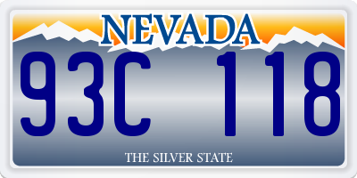 NV license plate 93C118