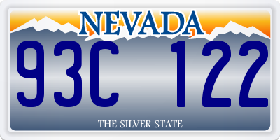 NV license plate 93C122