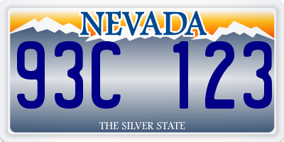 NV license plate 93C123