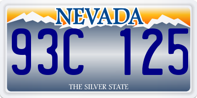 NV license plate 93C125