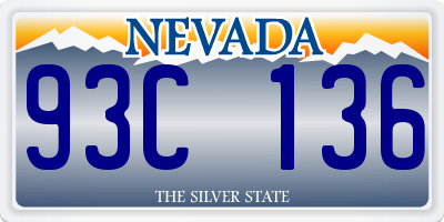 NV license plate 93C136