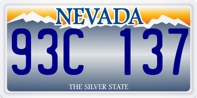 NV license plate 93C137