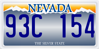 NV license plate 93C154