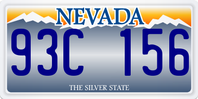 NV license plate 93C156