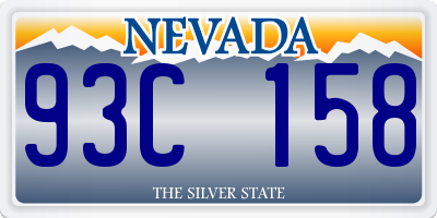 NV license plate 93C158