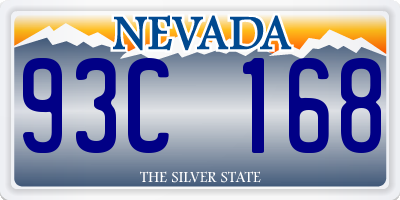 NV license plate 93C168