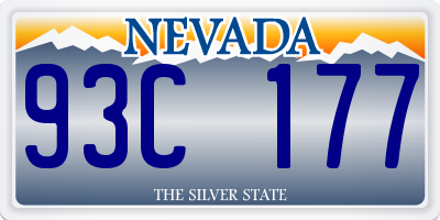 NV license plate 93C177