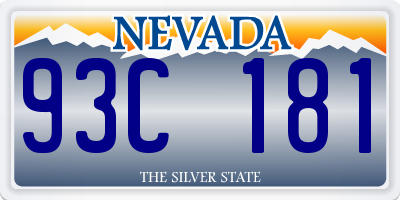 NV license plate 93C181