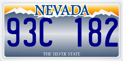 NV license plate 93C182