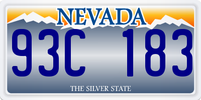 NV license plate 93C183