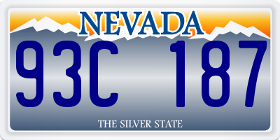 NV license plate 93C187