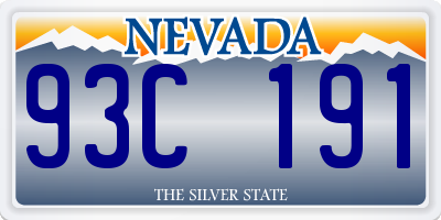 NV license plate 93C191