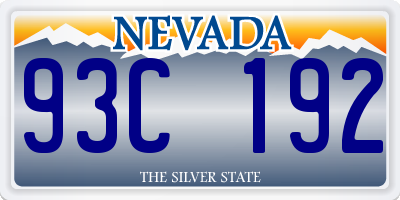 NV license plate 93C192