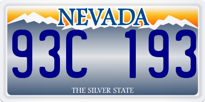 NV license plate 93C193