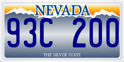 NV license plate 93C200