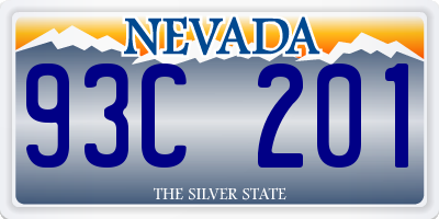 NV license plate 93C201