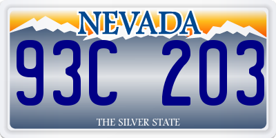 NV license plate 93C203