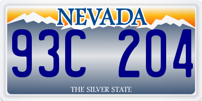 NV license plate 93C204