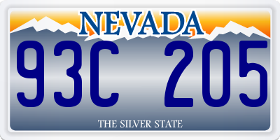 NV license plate 93C205