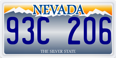 NV license plate 93C206