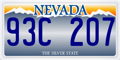 NV license plate 93C207