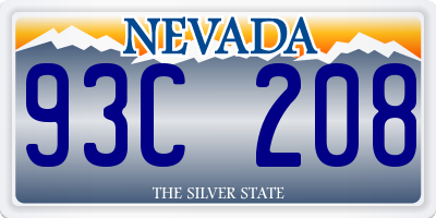 NV license plate 93C208