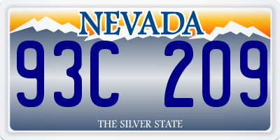 NV license plate 93C209