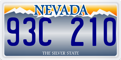 NV license plate 93C210