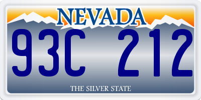 NV license plate 93C212