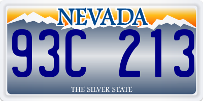 NV license plate 93C213