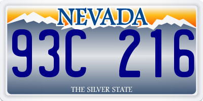 NV license plate 93C216