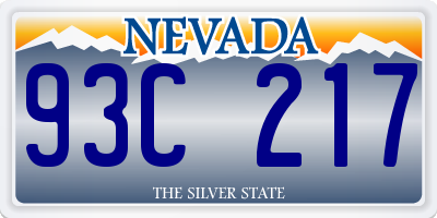 NV license plate 93C217