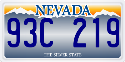 NV license plate 93C219