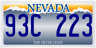 NV license plate 93C223