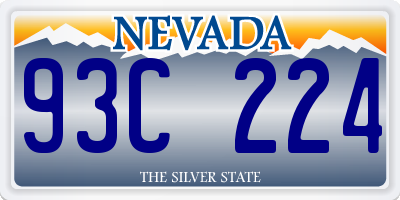 NV license plate 93C224