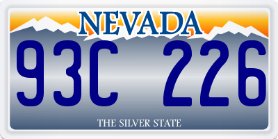 NV license plate 93C226