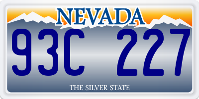 NV license plate 93C227