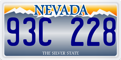 NV license plate 93C228