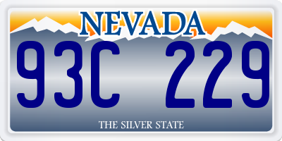 NV license plate 93C229