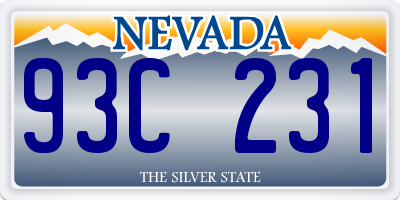 NV license plate 93C231