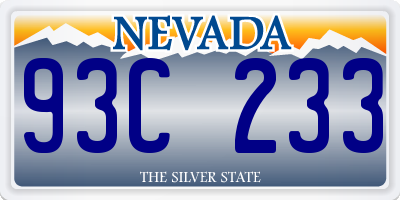 NV license plate 93C233