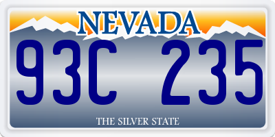 NV license plate 93C235