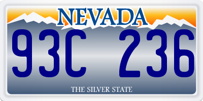 NV license plate 93C236